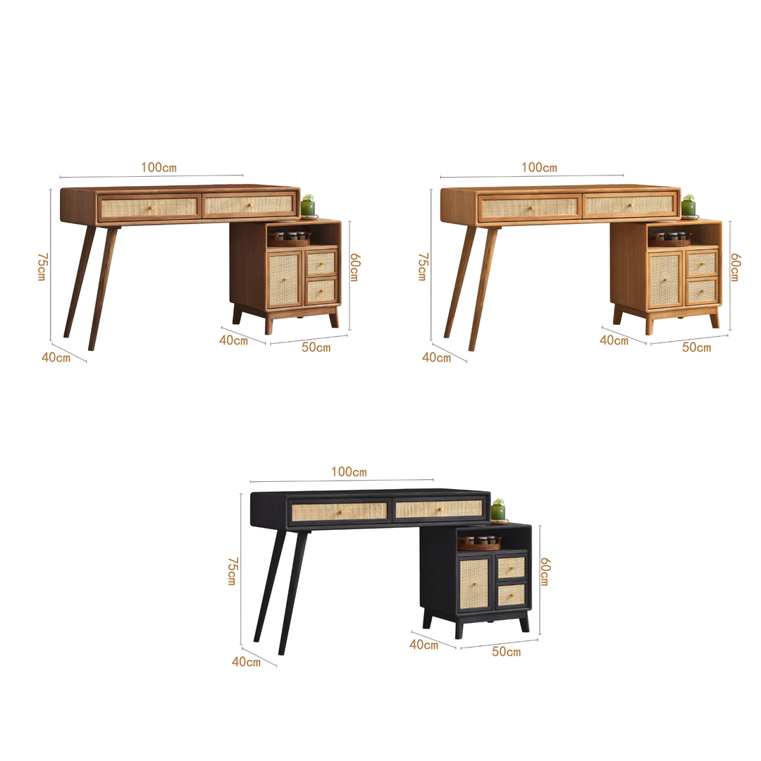 TAVENNE Rustic Solid Wood Vanity Table - Cassa Haus Singapore