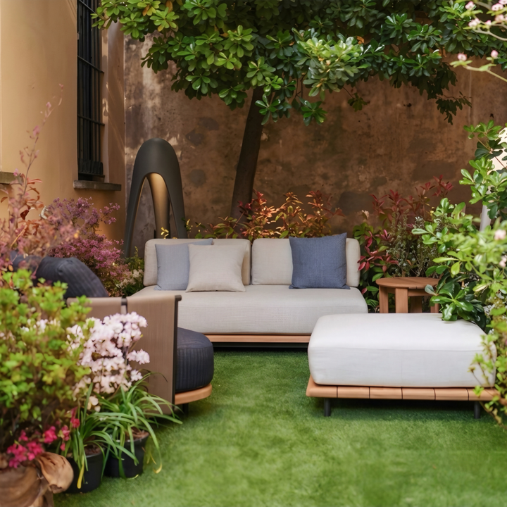 EVARELLE Modern Outdoor Teak Wood Sofa - Cassa Haus Singapore