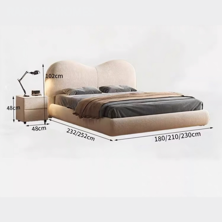 ELORIS Modern Chenille Bedframe - Cassa Haus Singapore