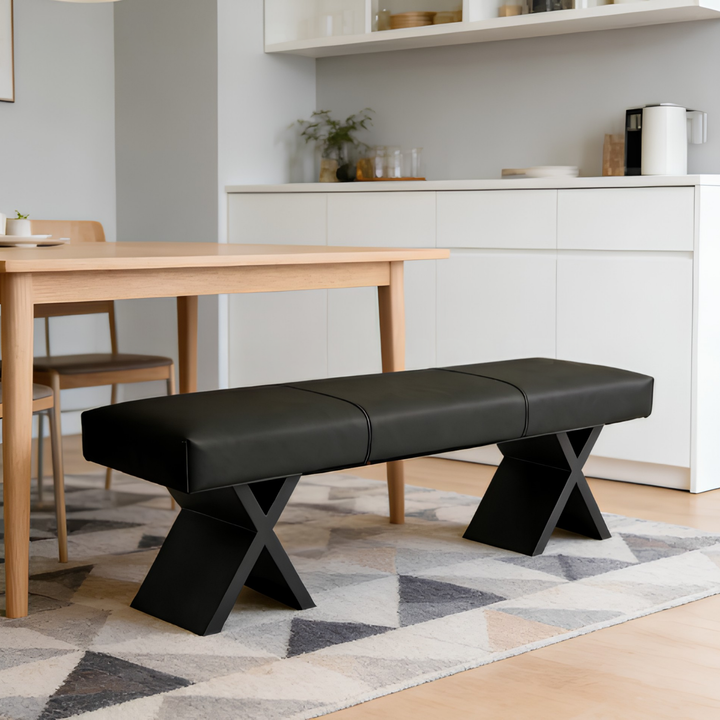 CALVINO Modern Leather Bench - Cassa Haus Singapore