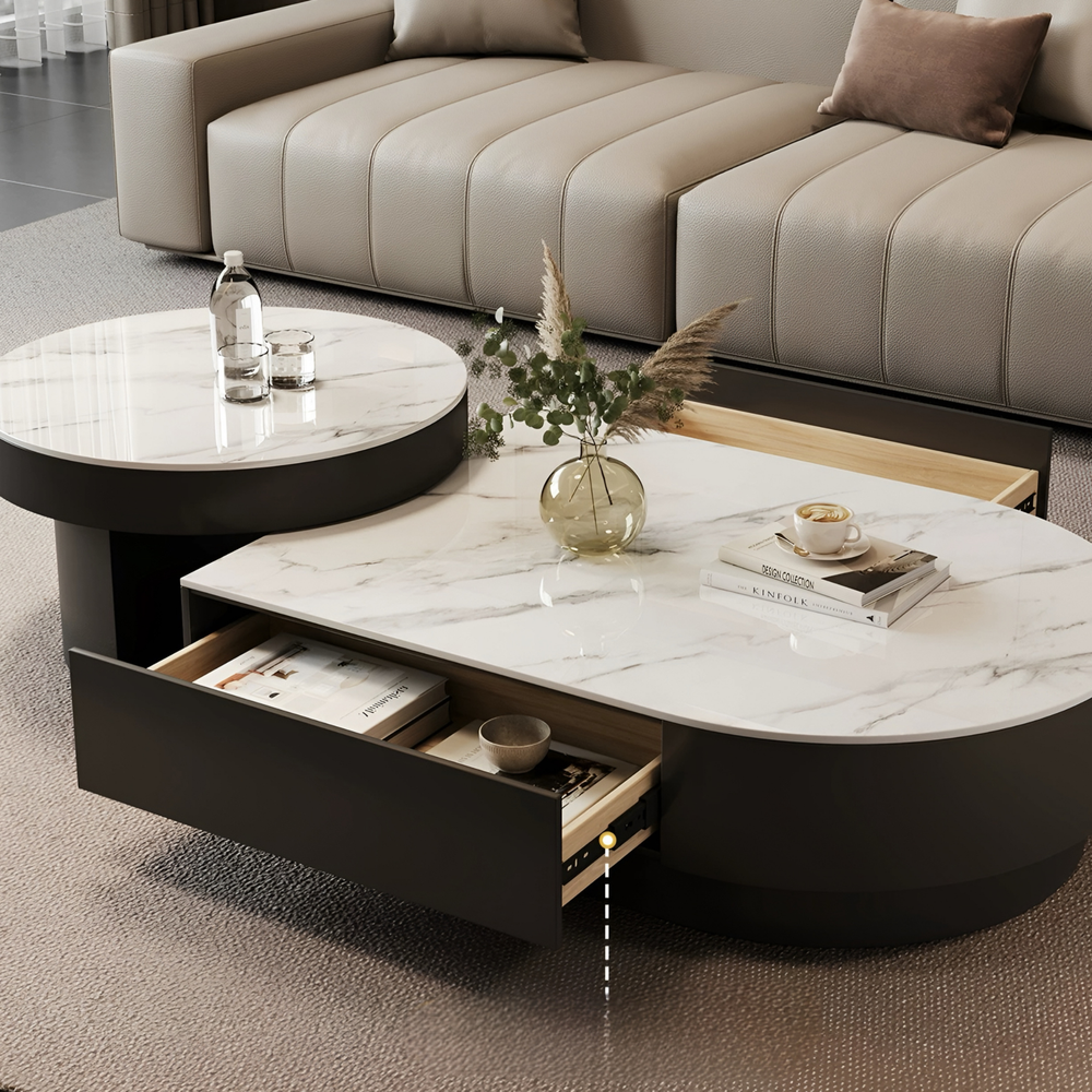 CLOVEN Modern Sintered Stone Nesting Coffee Tables - Urban Mood Singapore