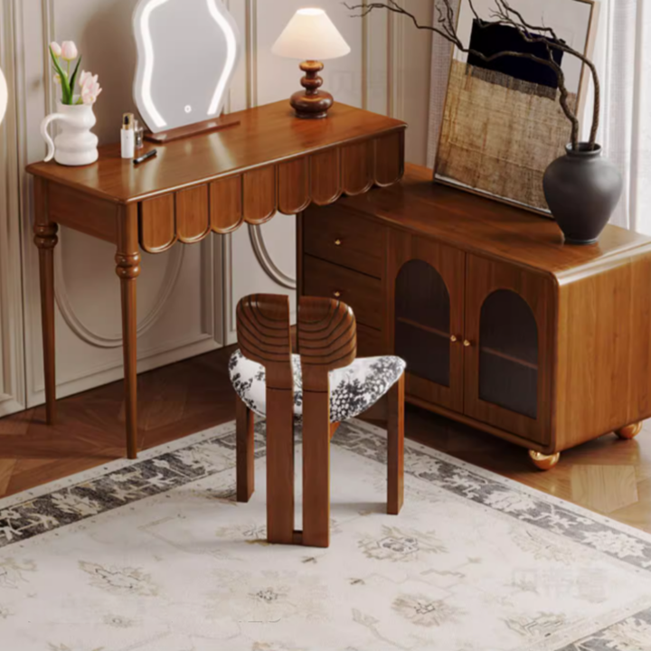FLEUREN Vintage Solid Wood Dressing Table Set - Cassa Haus Singapore
