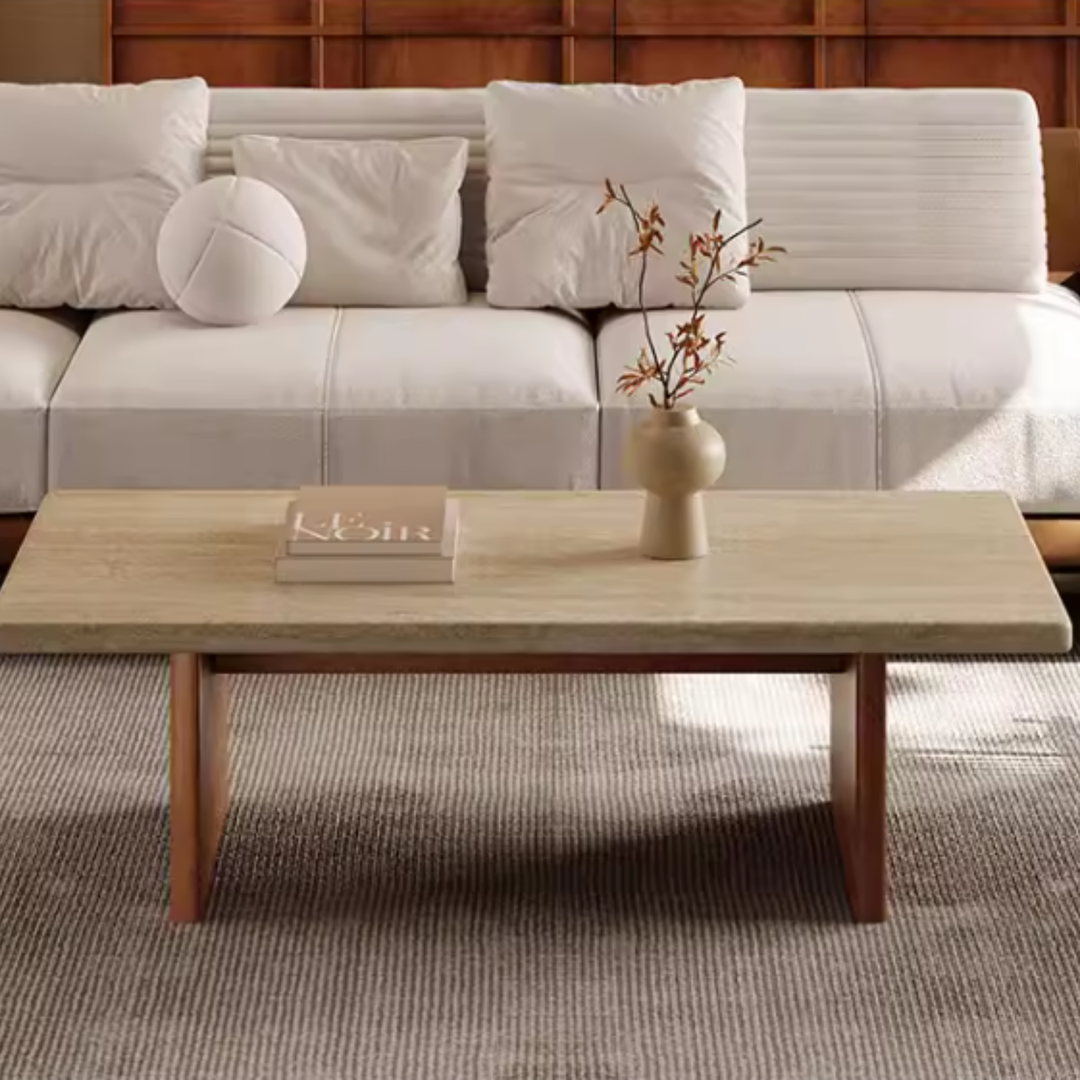KASSEL Modern Travertine Coffee Table - Cassa Haus Singapore