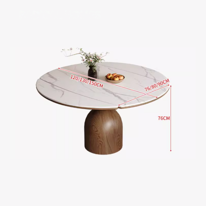 ELAN Modern Sintered Stone Extendable Round Dining Table - Cassa Haus Singapore