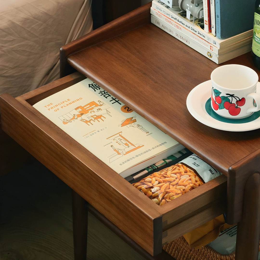 RUVEN Rustic Solid Wood Bedside Table - Cassa Haus Singapore