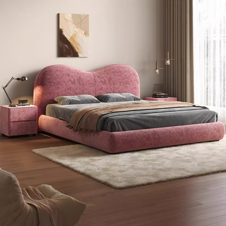 ELORIS Modern Chenille Bedframe - Cassa Haus Singapore