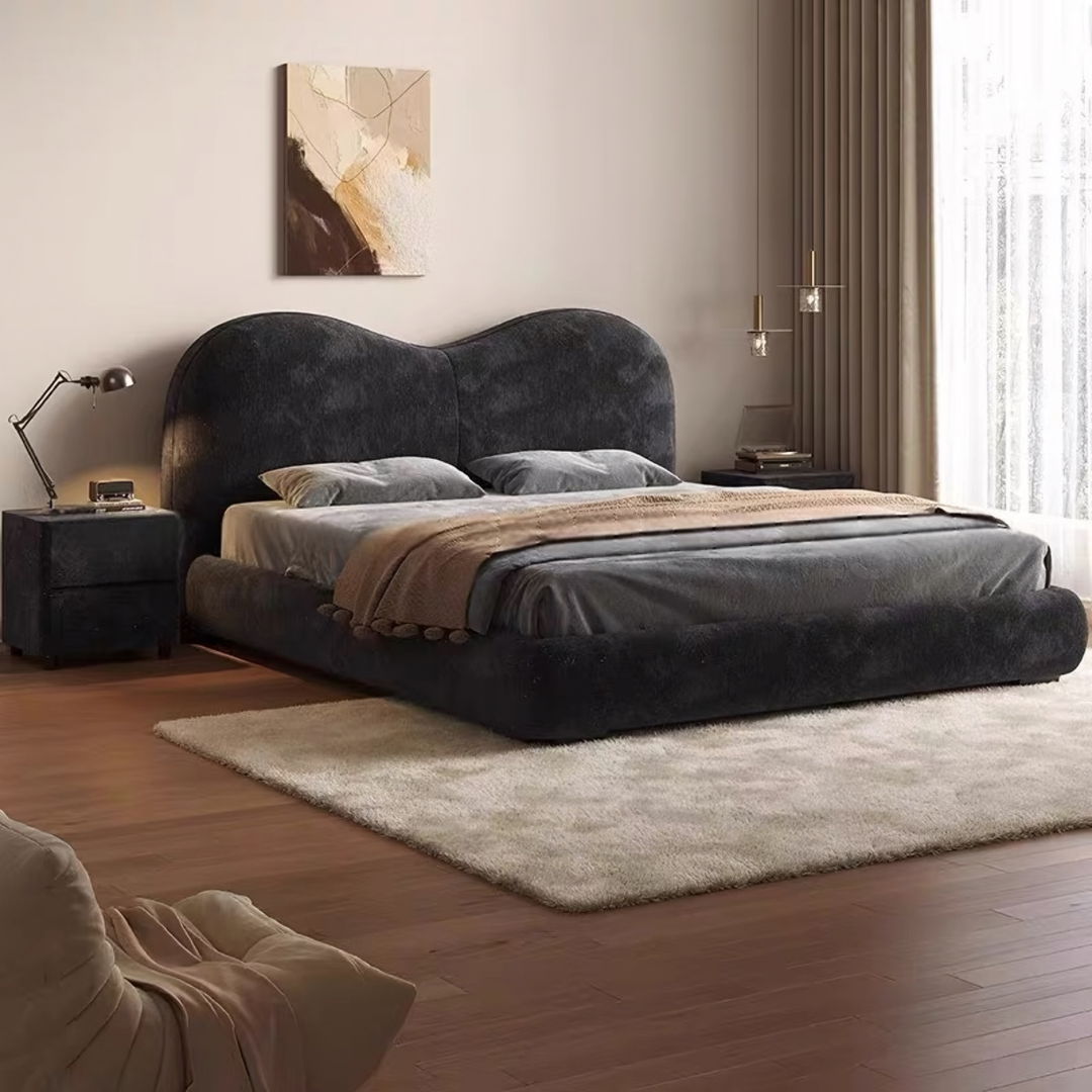 ELORIS Modern Chenille Bedframe - Cassa Haus Singapore