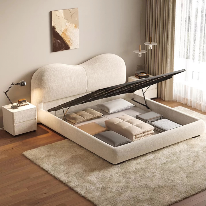 ELORIS Modern Chenille Bedframe - Cassa Haus Singapore