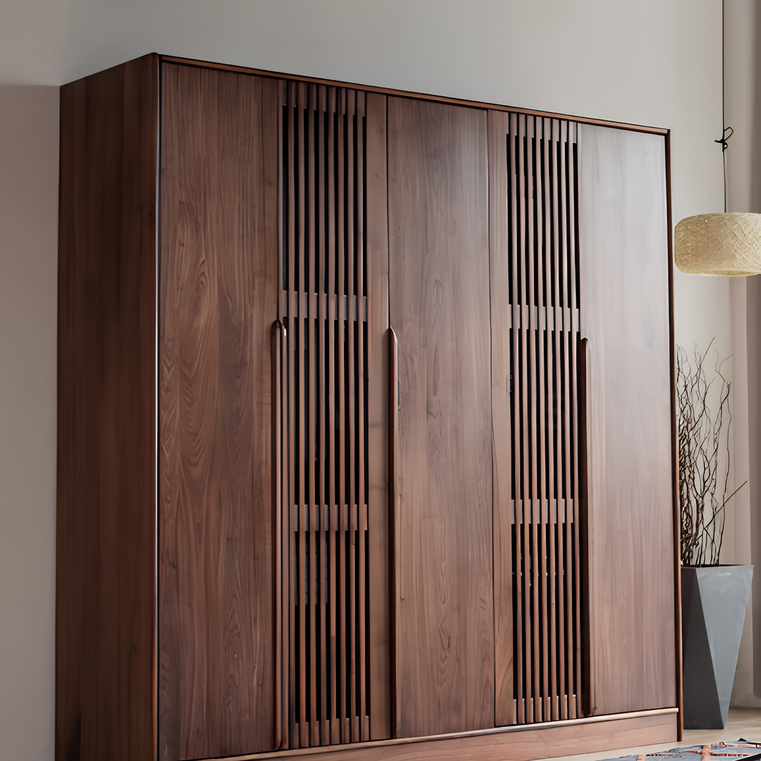 VASKER Modern Black Walnut Wood Wardrobe - Cassa Haus Singapore
