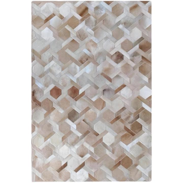 MIRALETH Modern Cowhide Leather Rug - Cassa Haus Singapore