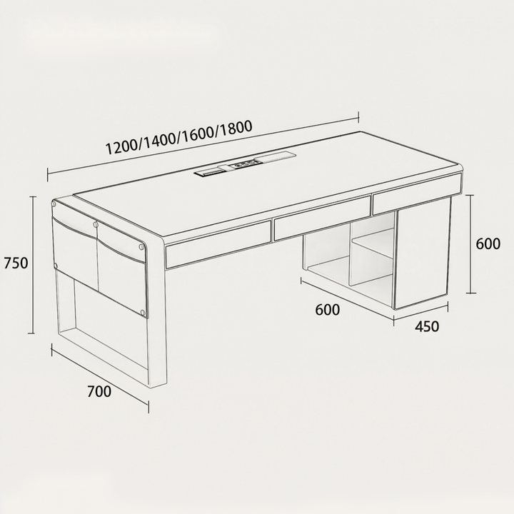 THADDEUS Modern Saddle Leather Study Table - Cassa Haus Singapore