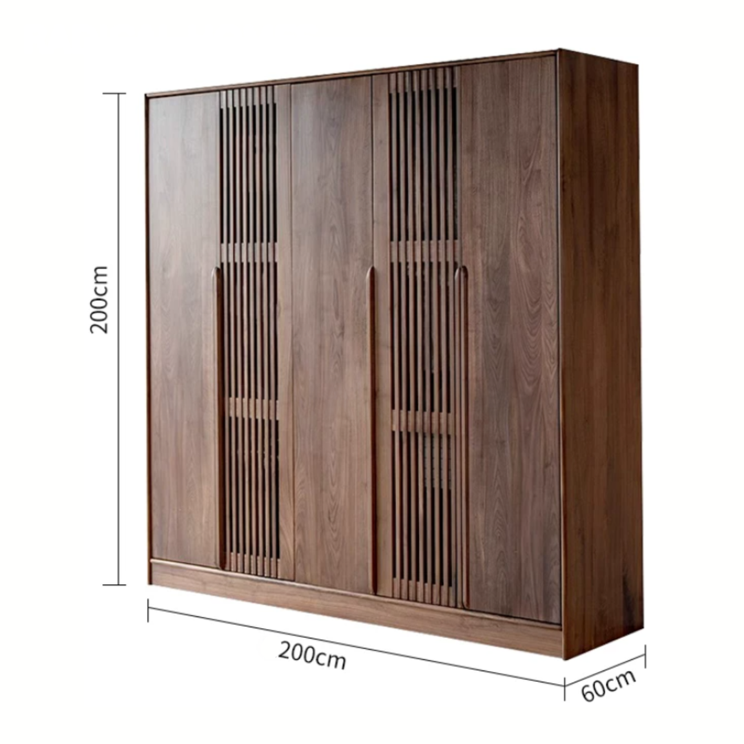 VASKER Modern Black Walnut Wood Wardrobe - Cassa Haus Singapore