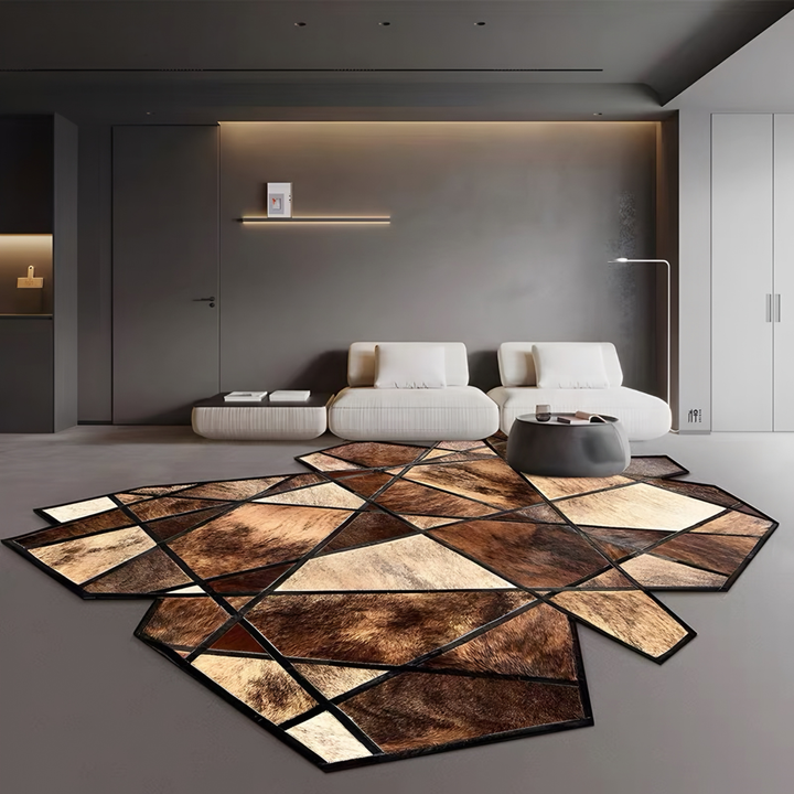 VELMORIA Modern Cowhide Leather Rug - Cassa Haus Singapore