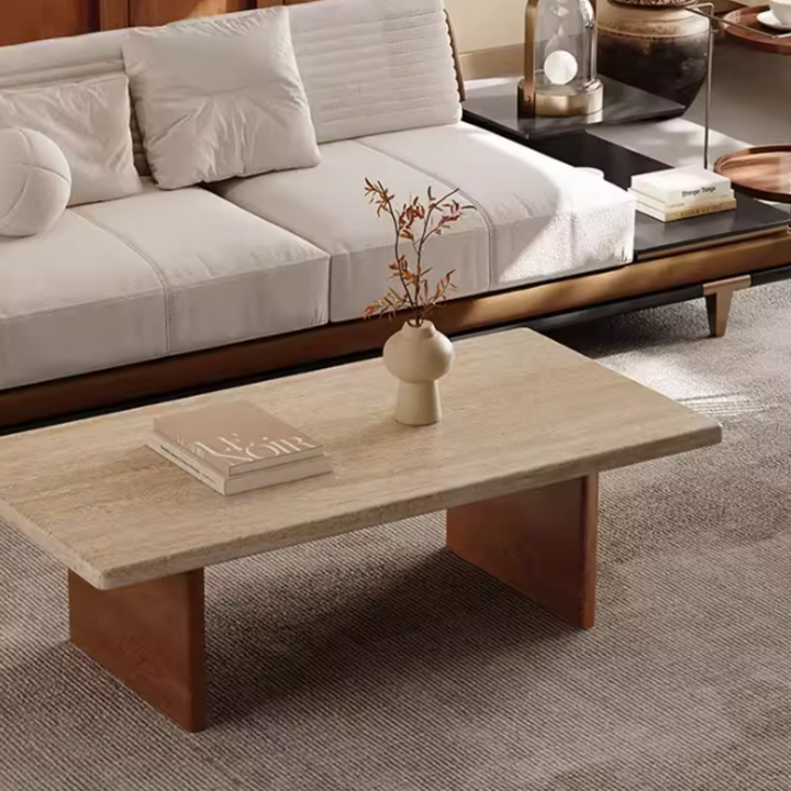 KASSEL Modern Travertine Coffee Table - Cassa Haus Singapore