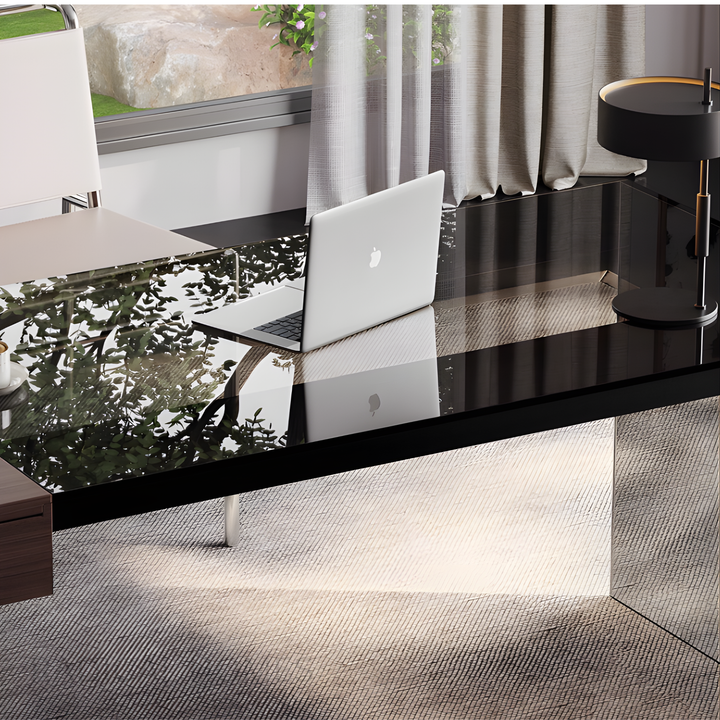 CITADEL Modern Tempered Glass Study / Office Table - Urban Mood Singapore