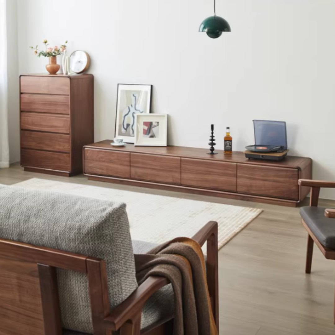 NOIRVALE Black Walnut Wood TV Console - Cassa Haus Singapore