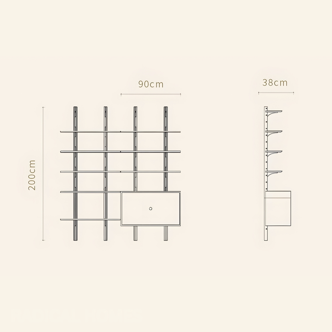 MODARI Modern Solid Wood Wall Mounted Shelf - Cassa Haus Singapore
