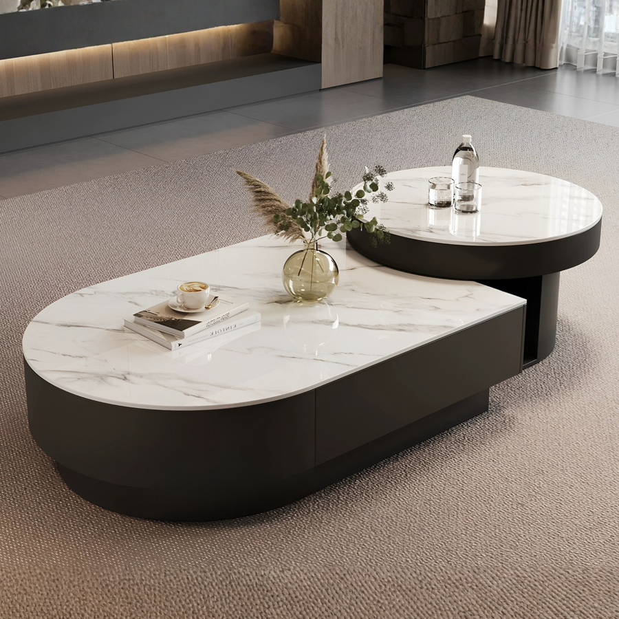 CLOVEN Modern Sintered Stone Nesting Coffee Tables - Urban Mood Singapore