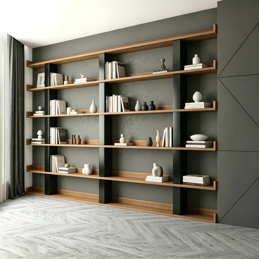 VALENZA Modern Solid Wood Display Shelves - Cassa Haus Singapore