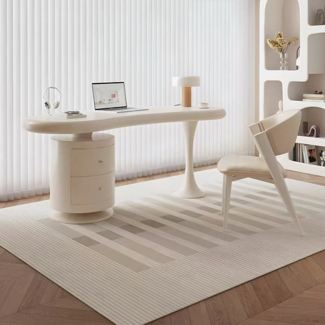 MILKSTONE Modern Curved Study Table - Urban Mood Singapore