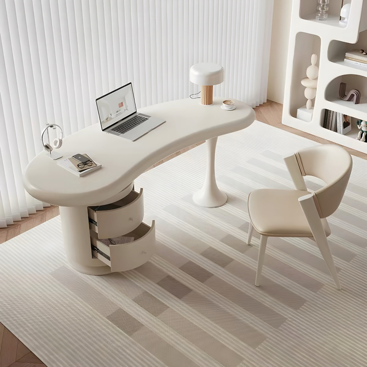 MILKSTONE Modern Curved Study Table - Urban Mood Singapore