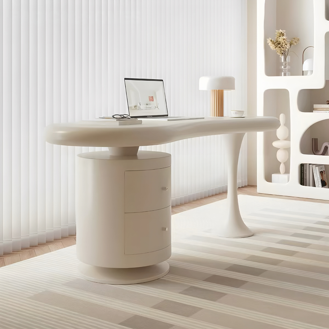 MILKSTONE Modern Curved Study Table - Urban Mood Singapore