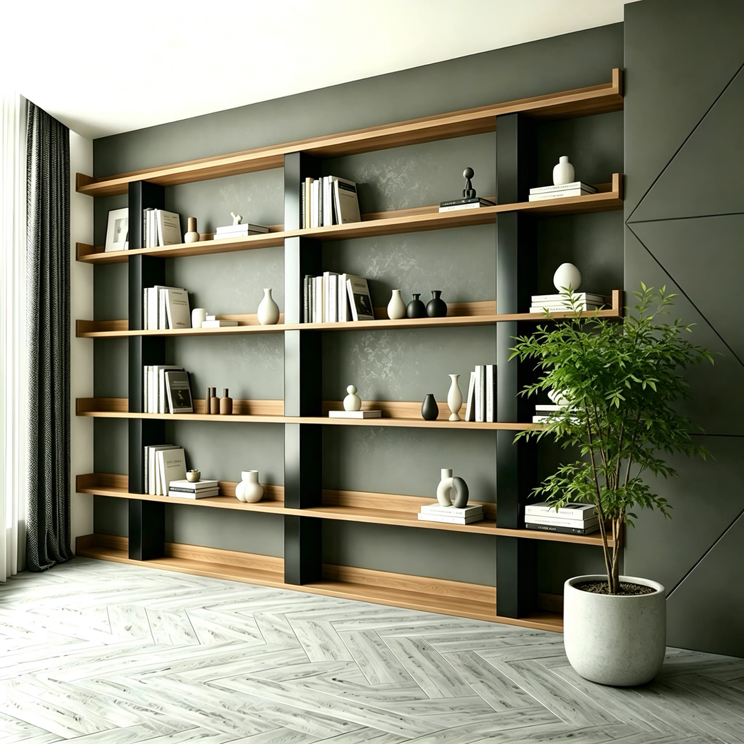 VALENZA Modern Solid Wood Display Shelves - Cassa Haus Singapore