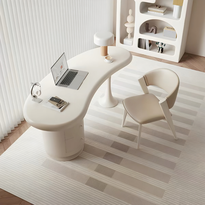 MILKSTONE Modern Curved Study Table - Urban Mood Singapore