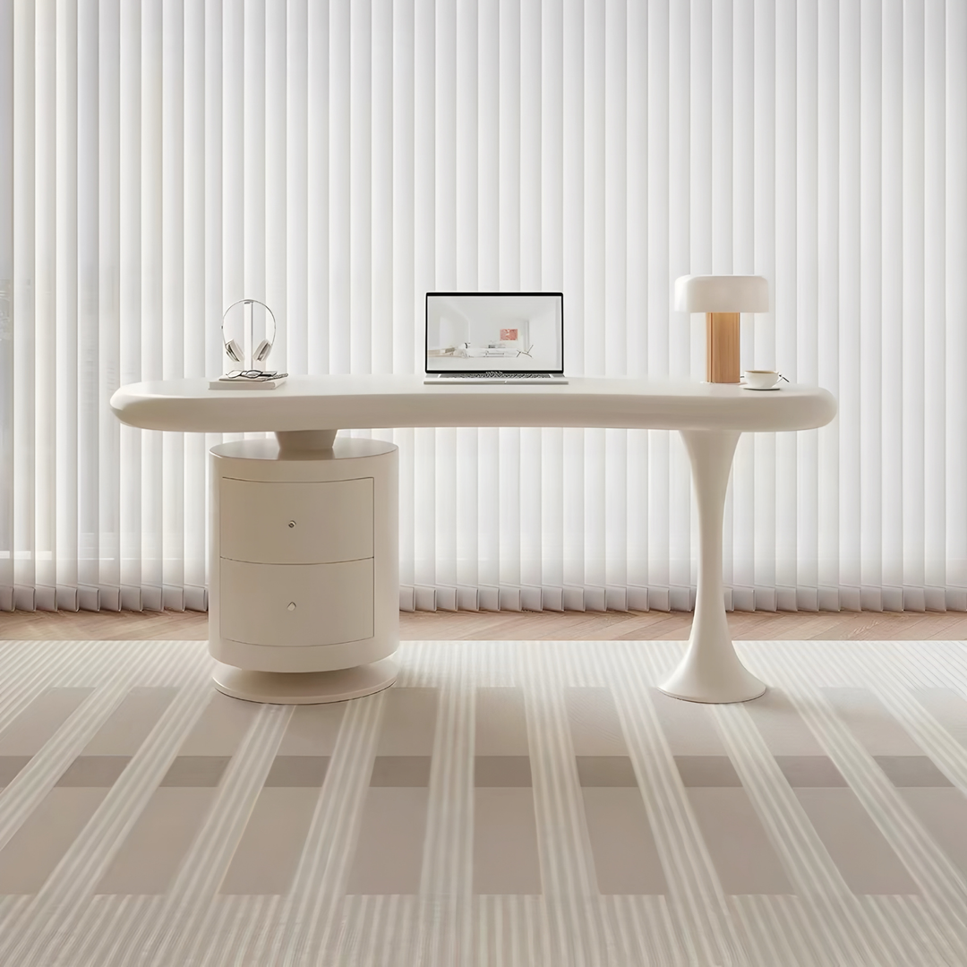 MILKSTONE Modern Curved Study Table - Urban Mood Singapore