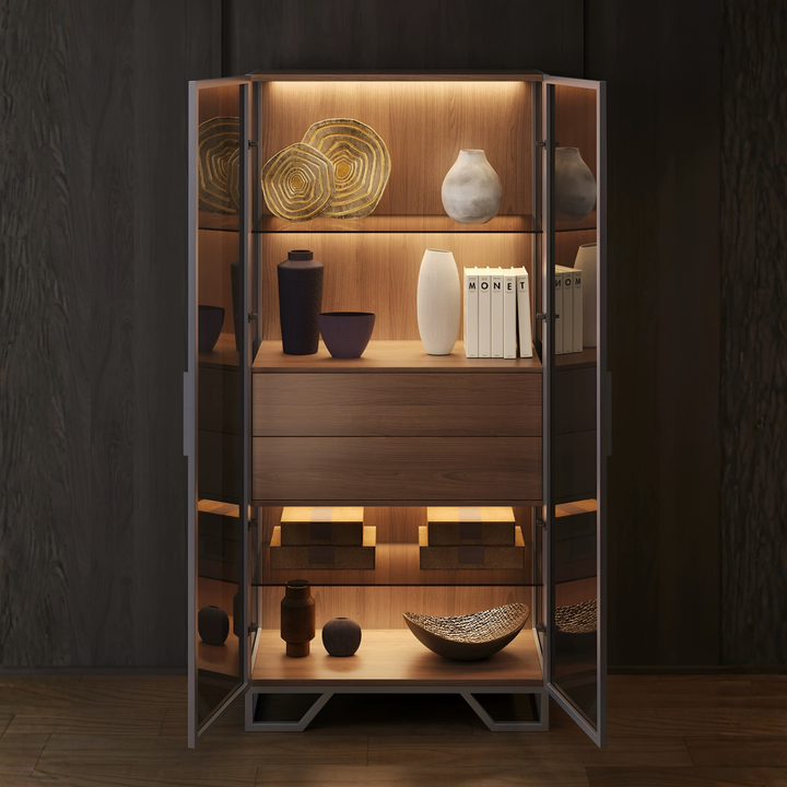 VITRIEL Modern Glass Display Cabinet - Cassa Haus Singapore