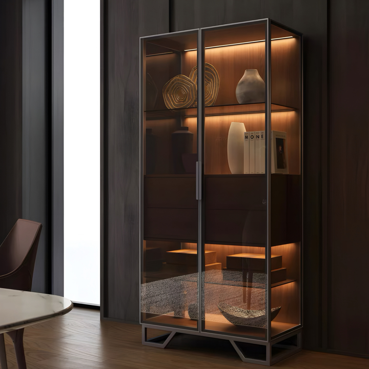 VITRIEL Modern Glass Display Cabinet - Cassa Haus Singapore