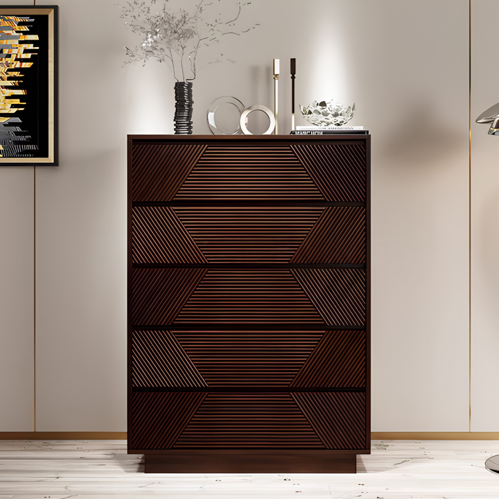 VETTORE Modern Solid Wood Chest of Drawers - Cassa Haus Singapore