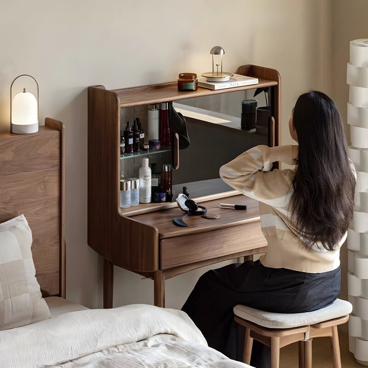 WALQIRA Vintage Solid Wood Vanity Table - Cassa Haus Singapore