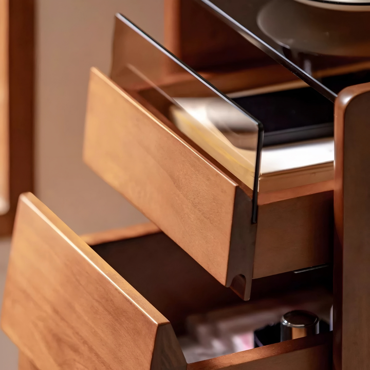 MORVEN Modern Solid Wood Bedside Table - Cassa Haus Singapore
