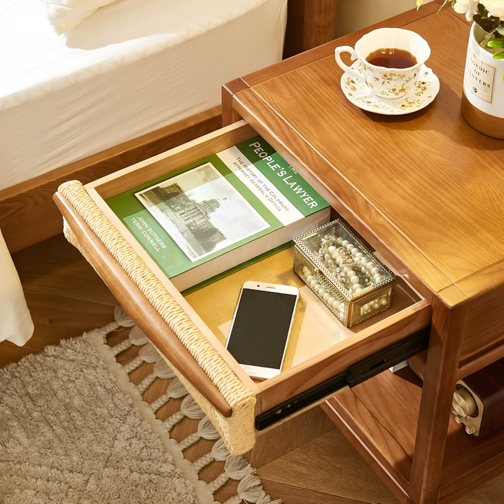 RYDEN Japandi Solid Wood Bedside Table - Cassa Haus Singapore