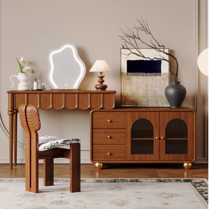 FLEUREN Vintage Solid Wood Dressing Table Set - Cassa Haus Singapore