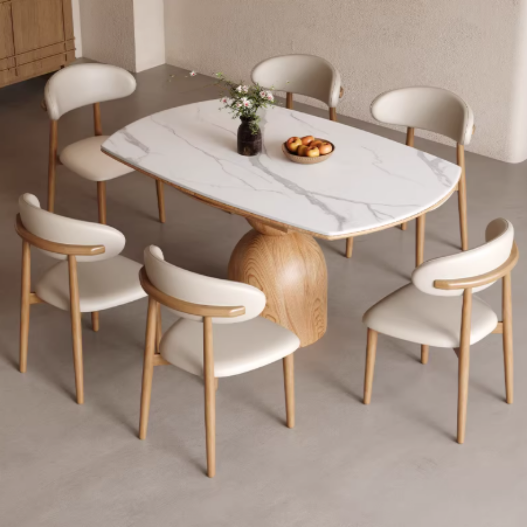 ELAN Modern Sintered Stone Extendable Round Dining Table - Cassa Haus Singapore