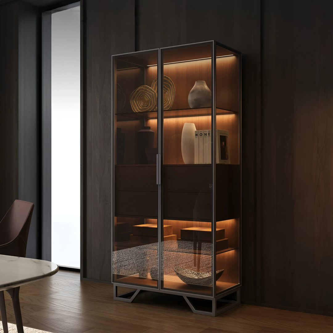 VITRIEL Modern Glass Display Cabinet - Cassa Haus Singapore