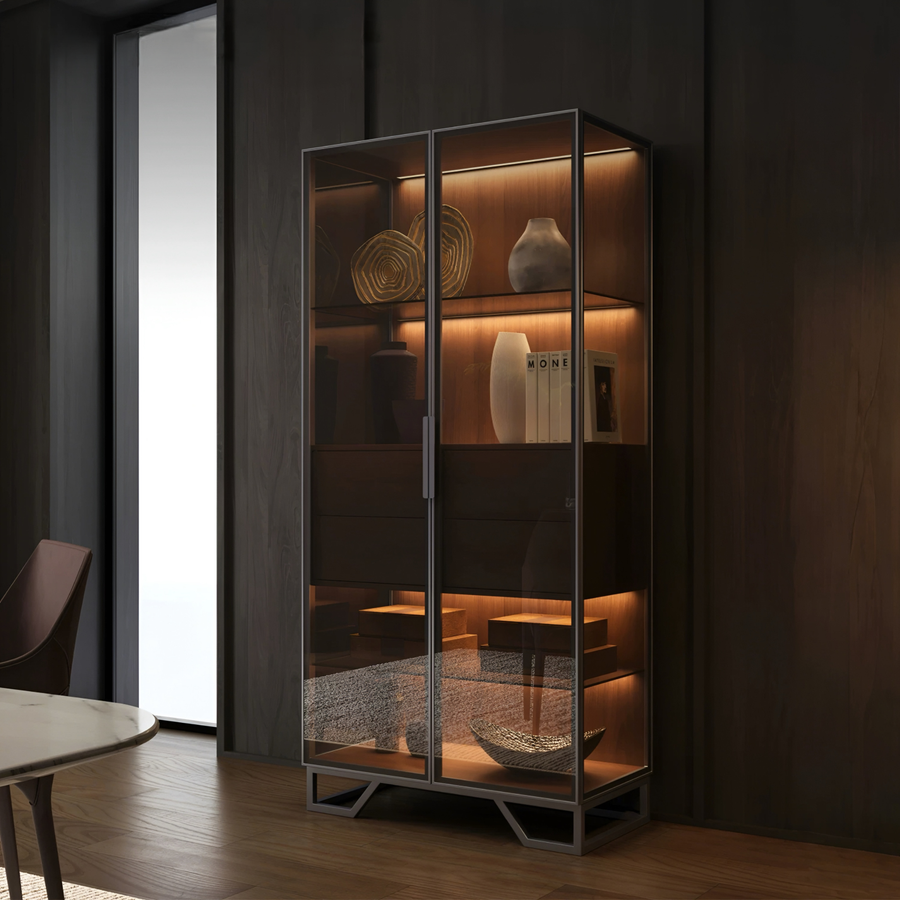 VITRIEL Modern Glass Display Cabinet - Cassa Haus Singapore