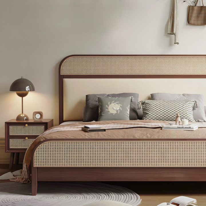 AUDREY Rustic Rattan Bedframe - Cassa Haus Singapore
