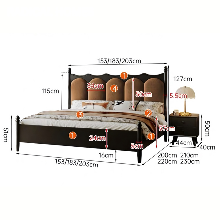 VESKARA Victorian Solid Wood Bedframe - Cassa Haus Singapore