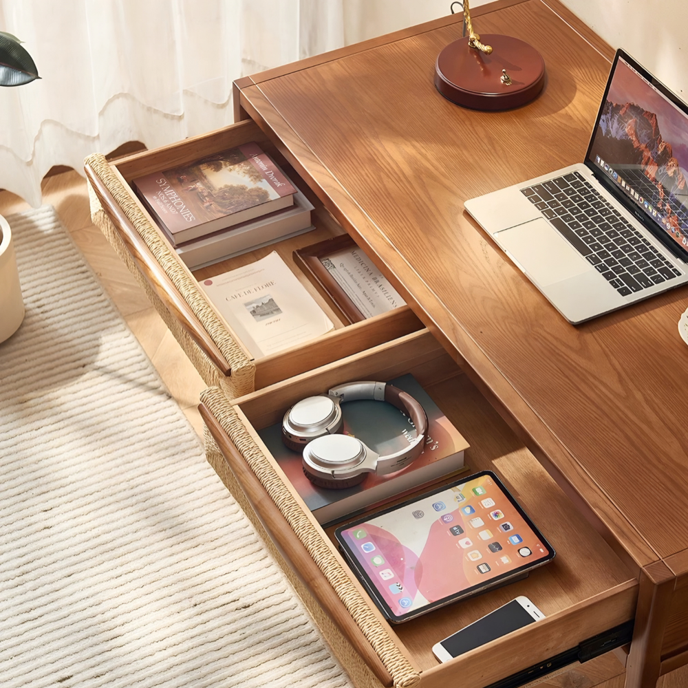 FLORENCE Nordic Rattan Study Table - Cassa Haus Singapore