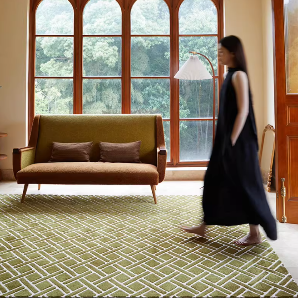 CALITHRAE Modern Grid Rug - Cassa Haus Singapore