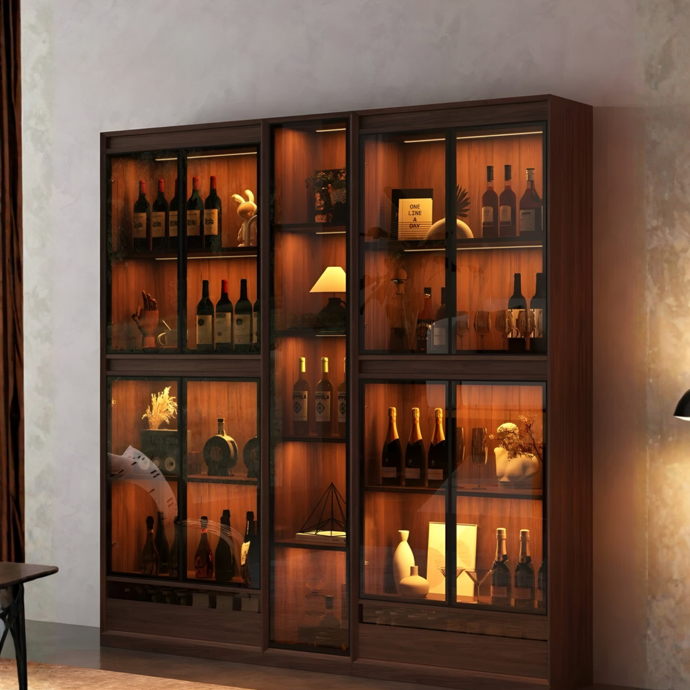 MONTIVO Rustic Wine Display Cabinet - Cassa Haus Singapore
