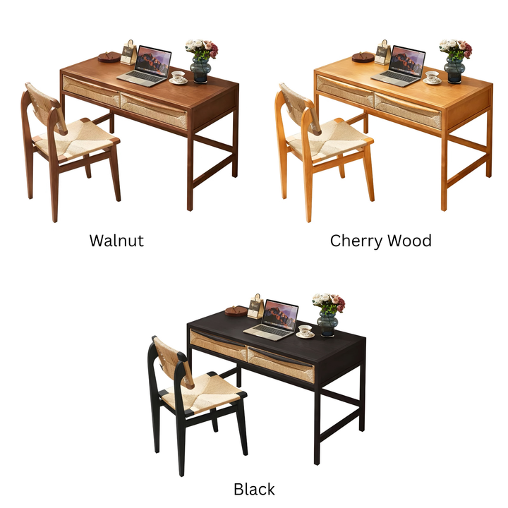 FLORENCE Nordic Rattan Study Table - Cassa Haus Singapore