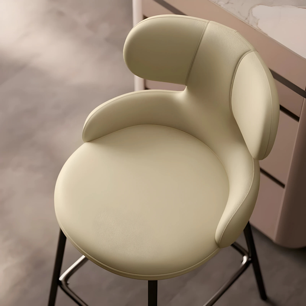 BRAVION Modern Leather Bar Stool - Cassa Haus Singapore