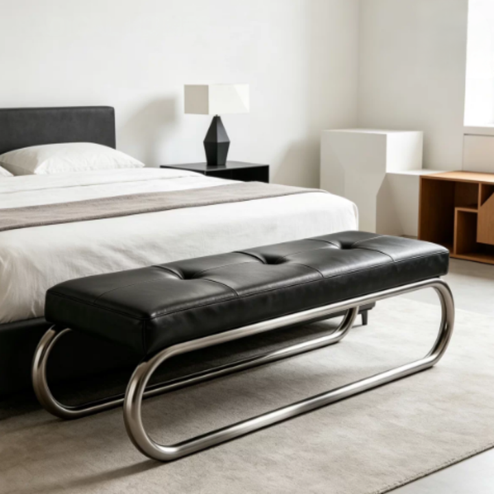 ELVANO Modern Leather Bench - Cassa Haus Singapore
