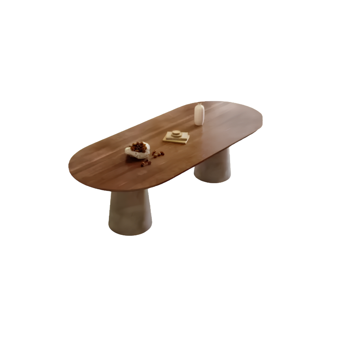ELLIPSE Modern Solid Wood Oval Dining Table - Cassa Haus Singapore