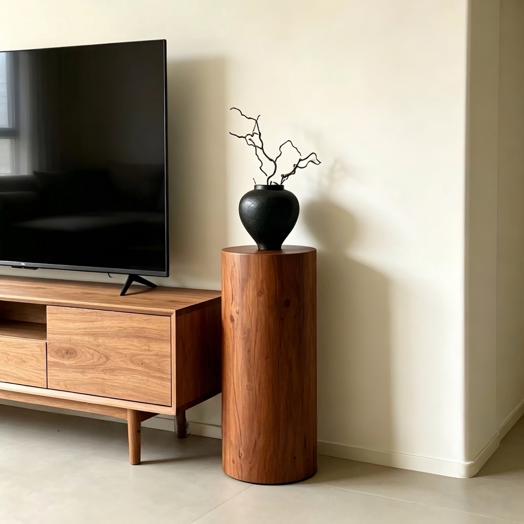 JOVEN Modern Solid Wood Round Pedestal - Cassa Haus Singapore