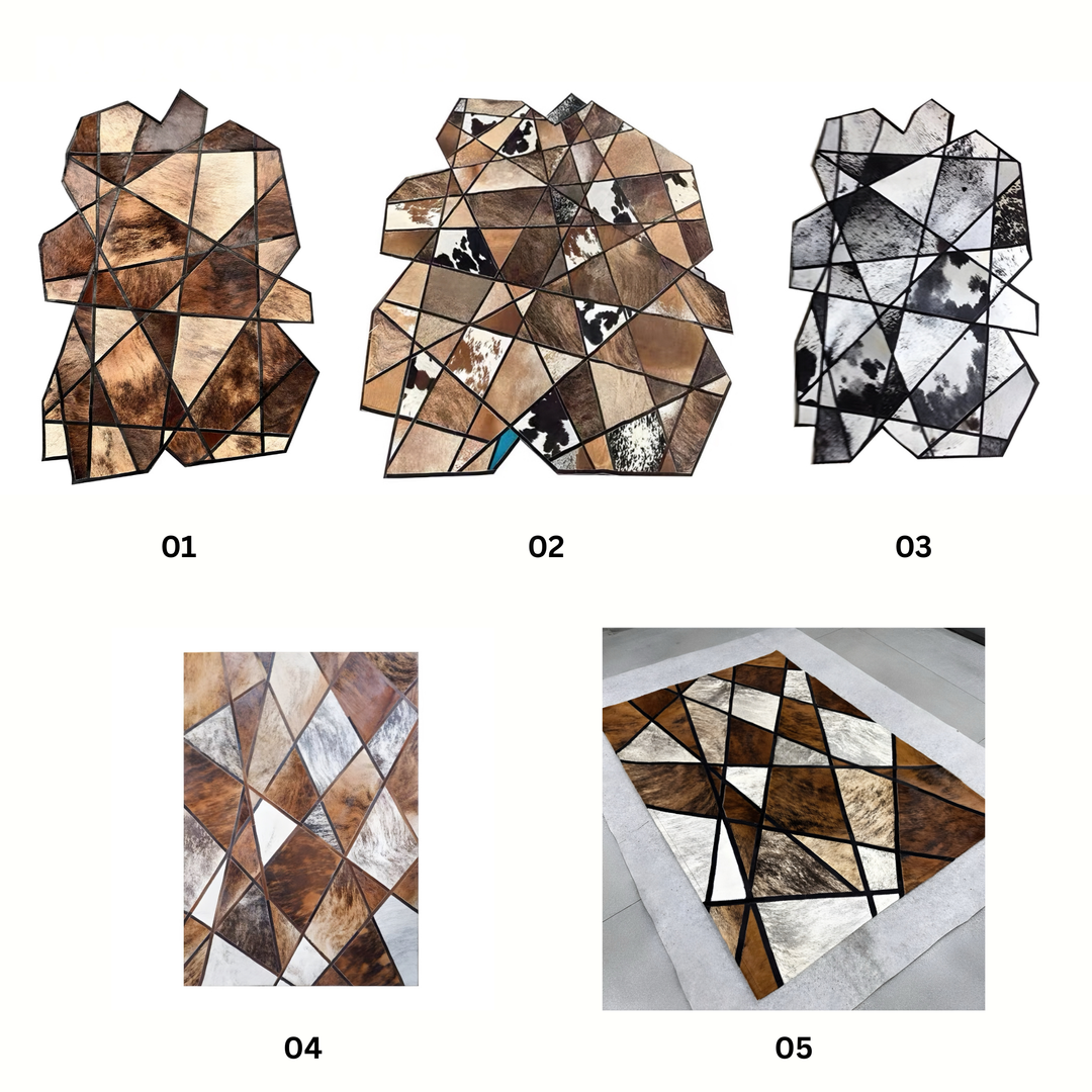 VELMORIA Modern Cowhide Leather Rug - Cassa Haus Singapore